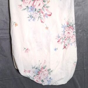 Springmaid Fitted Bed Sheet Twin Pink‎ Floral Ribbon Vintage No Iron Percale